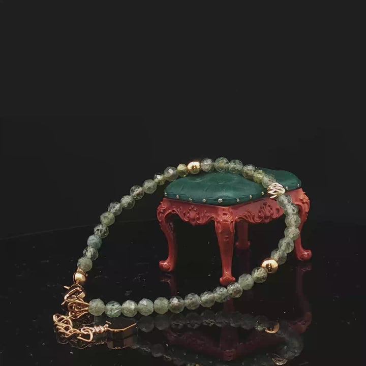 Natural Green Epidote Bracelet – Handmade Healing Stone Jewelry | Growth, Abundance & Emotional Balance