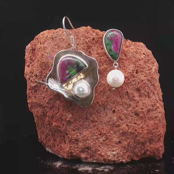 Hormuz Earrings| Red Earth & Turquoise Sea – Fine Art contemporary Jewelry| Premium Collection| Certificate of Authenticity