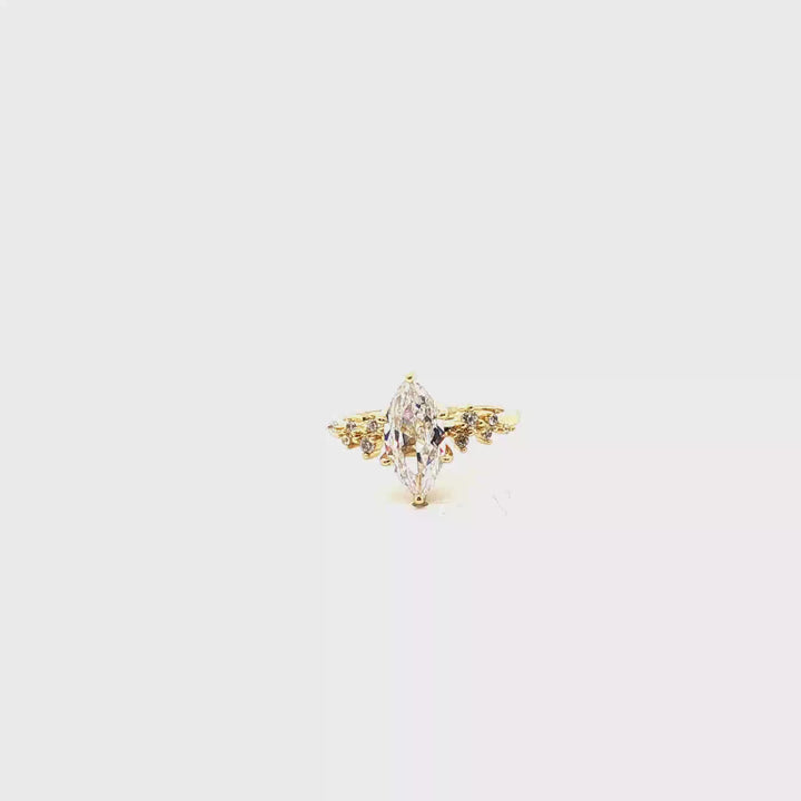 Light Between Us | Cubic Zirconia Engagement Ring in Gold-Plated Sterling Silver