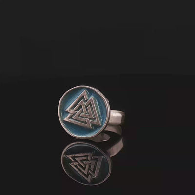 Viking Symbols Minakari Ring Collection – 925 Silver, Handmade Limited Edition