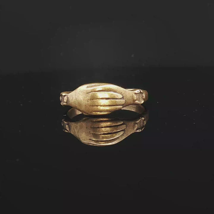 ntage Indian Brass Hand Ring – Bohemian Statement Ring Size 8