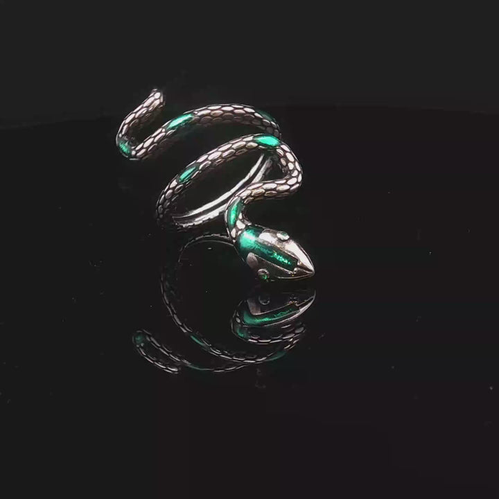 Serpens Key Ring – 925 Sterling Silver Snake Ring| the symbol of the snake as the key to transformation, wisdom, and inner power.