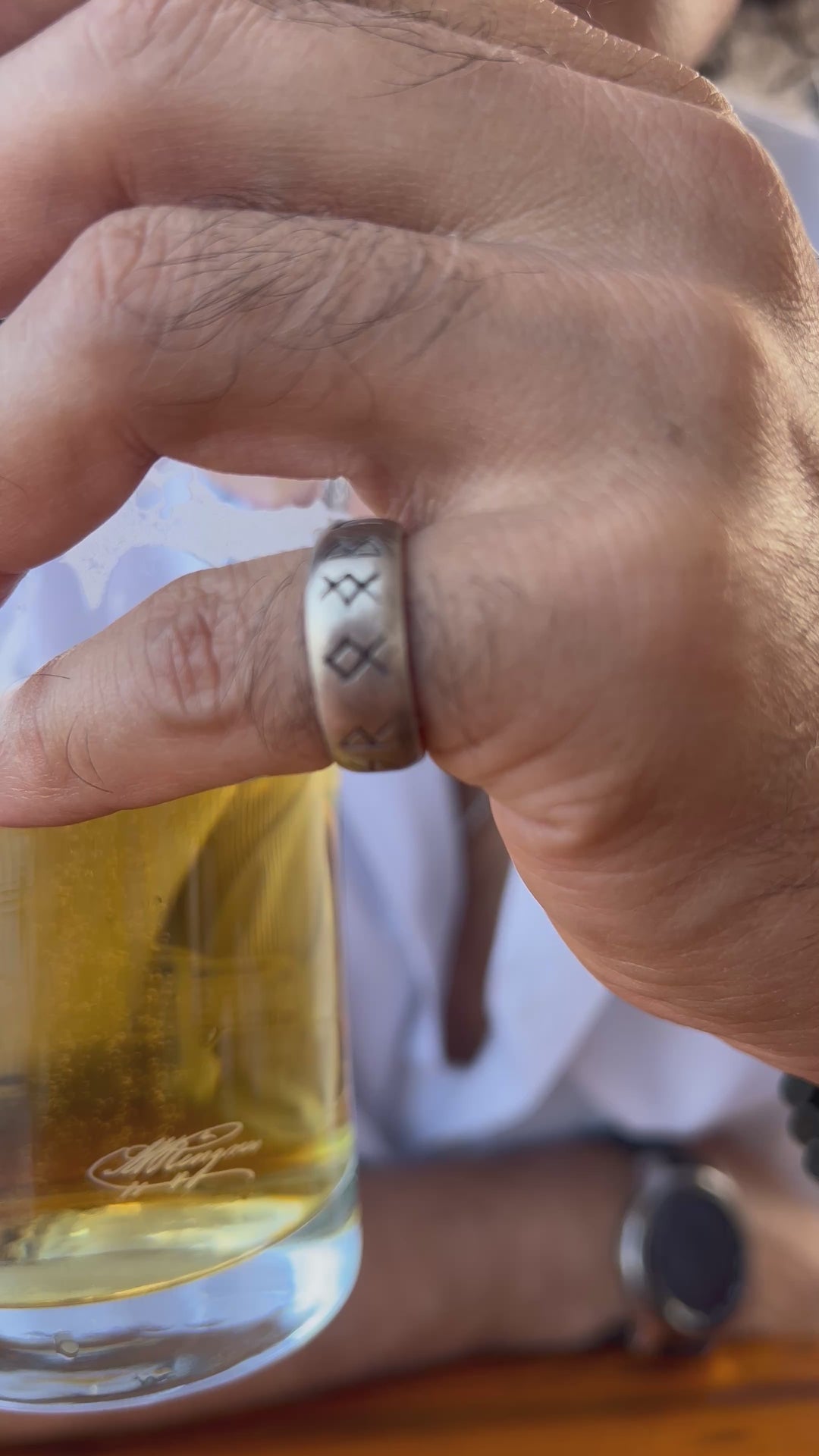 Runes of the North — Viking Power Ring (Handmade 925 Matt Silver)