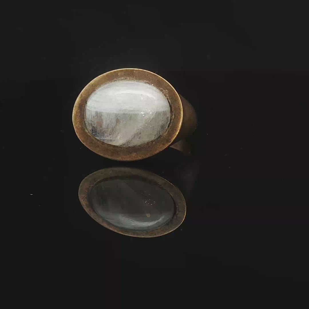 Celestial Moonstone Indian brass Ring