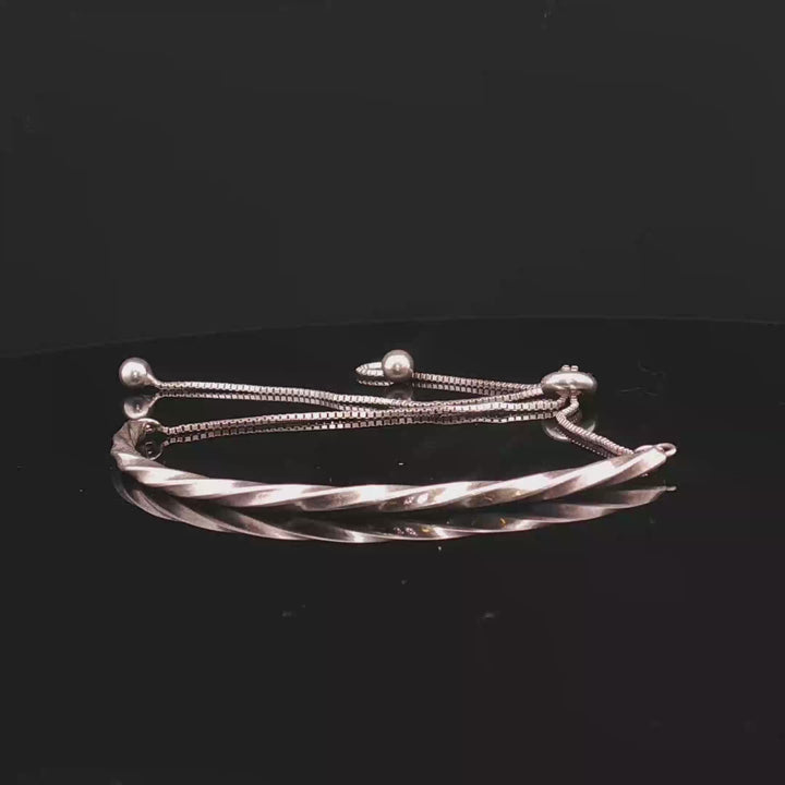 Nordic Flow — Handcrafted Sterling Silver Adjustable Bracelet