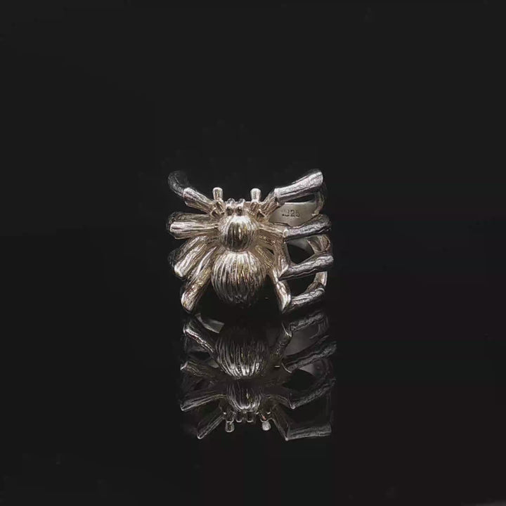 Scandinavian Spider Ring – Contemporary Sterling Silver Art Jewelry