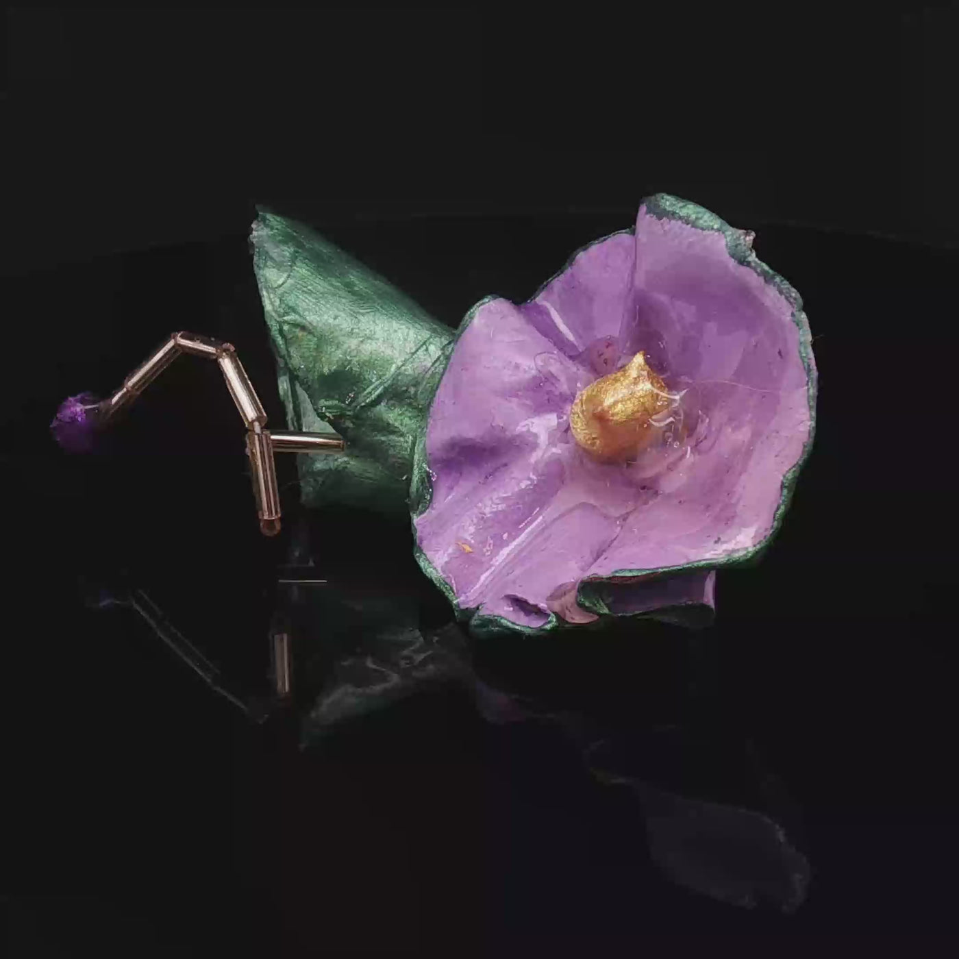 Violet Whisper– Papier-Mâché Earrings | Recycled Paper Wearable Art