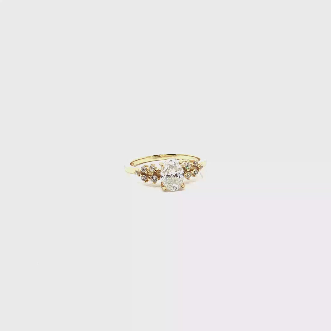 Golden Promise Moissanite Gold Plated Silver Engagement Ring