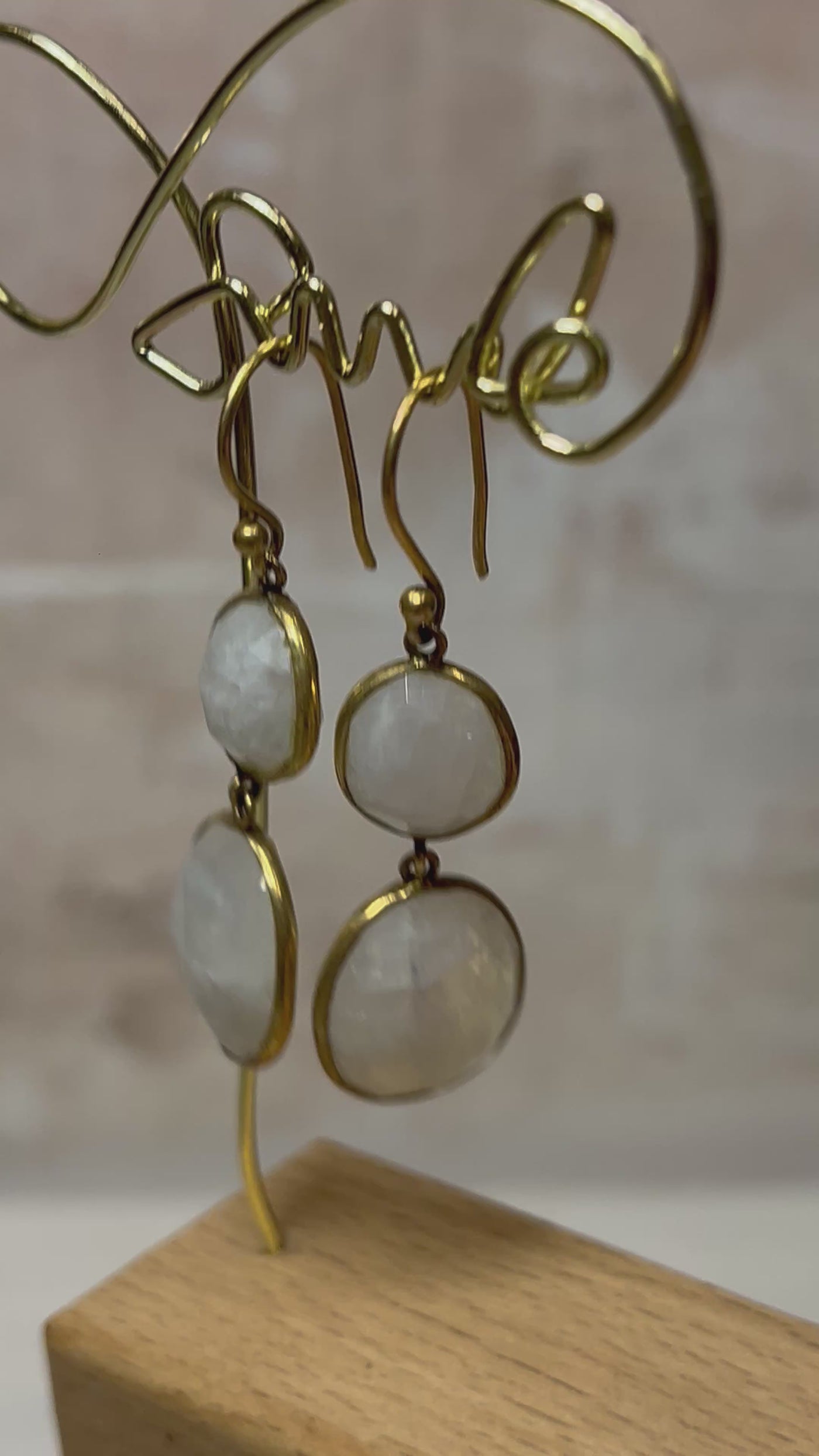 Lunar radiance Indian design dangling drop moonstone 18k gold vermeil 925 silver handmade earrings