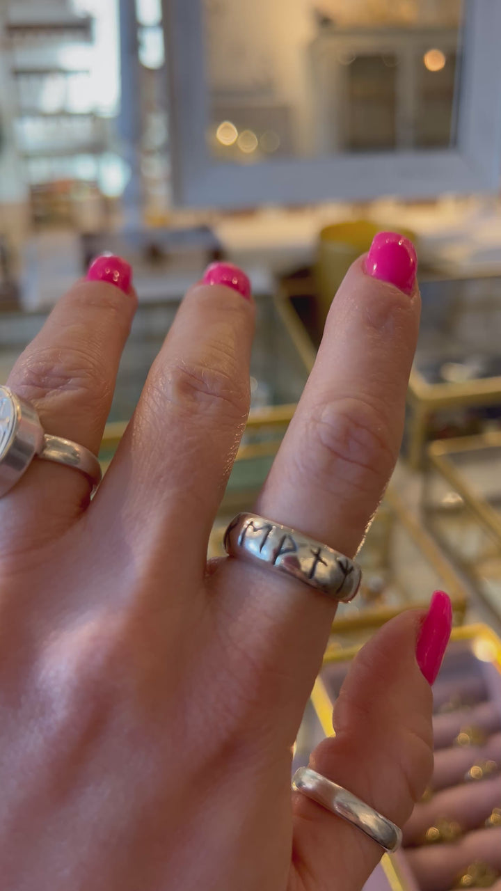 Nordic Rune Ring – Handmade Viking Symbol Sterling Silver | Maral Design