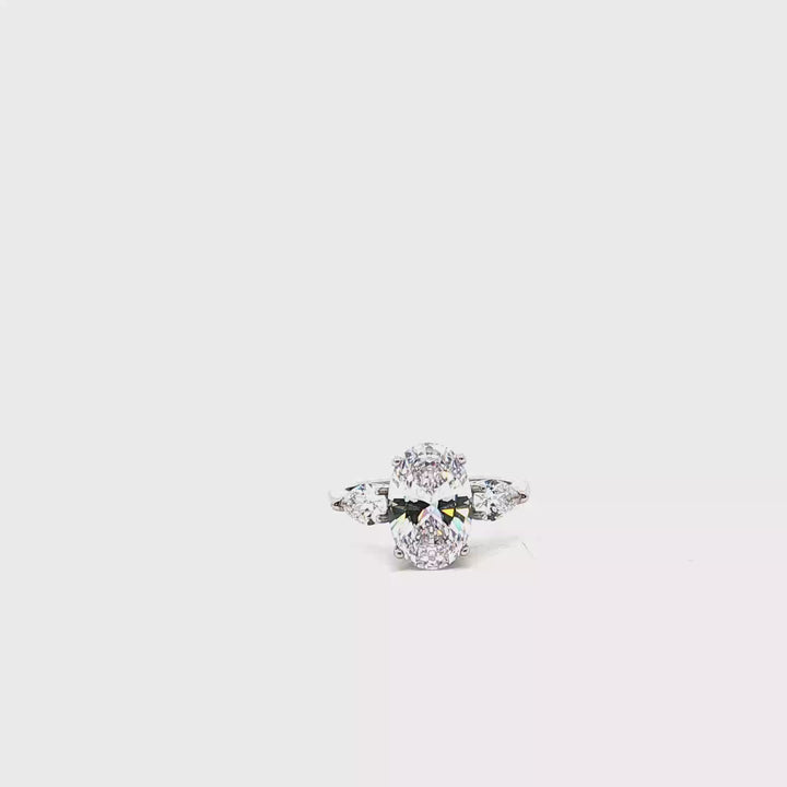 Held in Light |Oval Cubic Zirconia Engagement Ring in 925 Sterling Silver