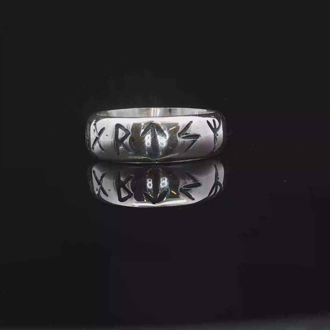 Nordic Rune Ring – Handmade Viking Symbol Sterling Silver | Maral Design