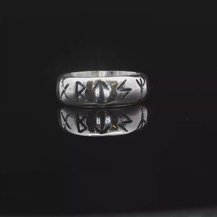 Nordic Rune Ring – Handmade Viking Symbol Sterling Silver | Maral Design