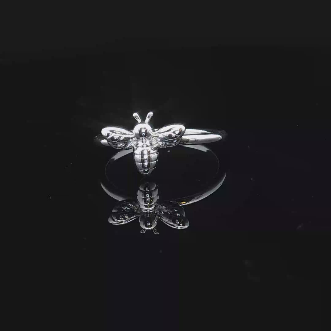 Bee Symbol Silver Ring