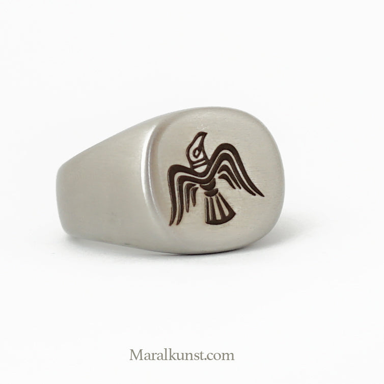 Maral custom Viking symbol engraved signet ring