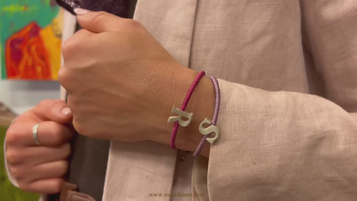 Iranian handmade letter R 925 Silver Bracelet