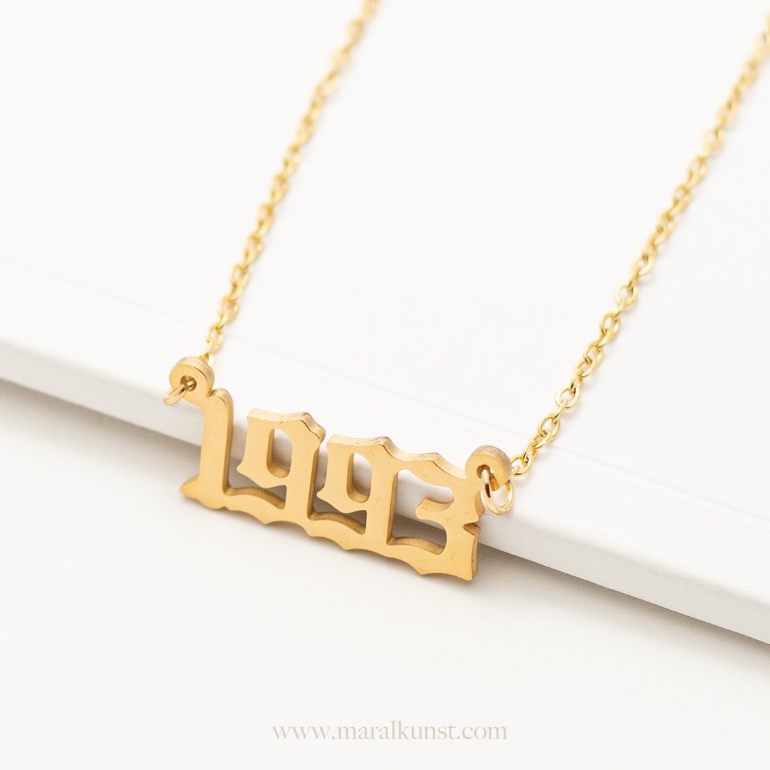 1993 Calligraphy Necklace in 14K Gold - Maral Kunst Jewelry