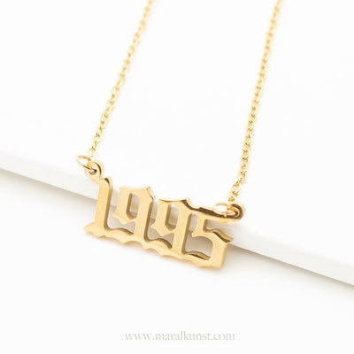 1995 Calligraphy Necklace in 14K Gold - Maral Kunst Jewelry