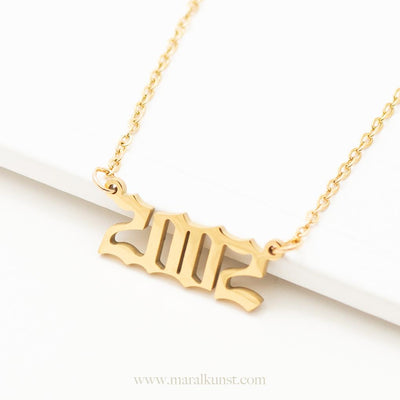 2002 Calligraphy Necklace in 14K Gold - Maral Kunst Jewelry