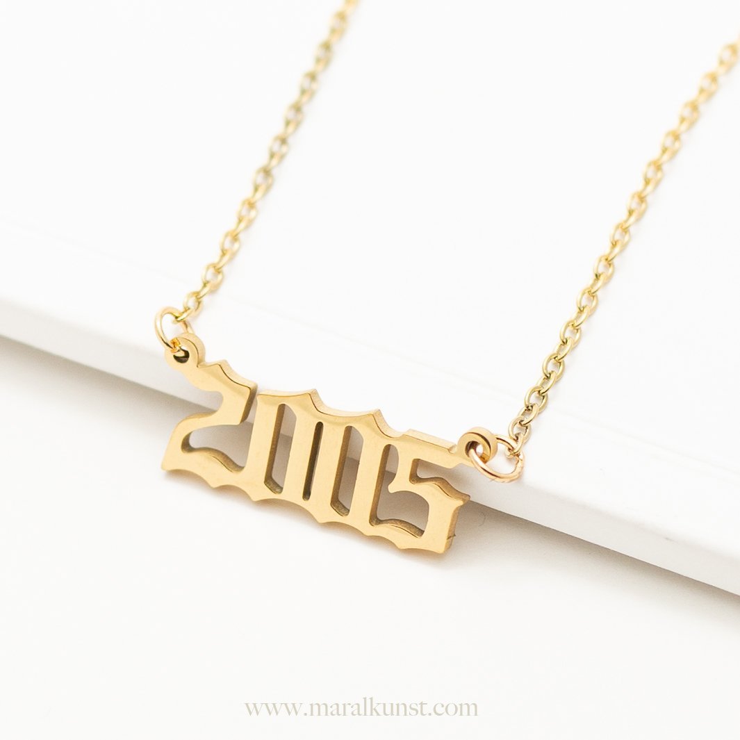 2005 Calligraphy Necklace in 14K Gold - Maral Kunst Jewelry