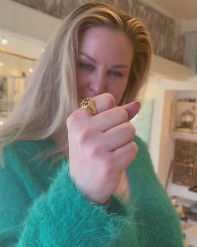 Dainty Golden Evil Eye Ring