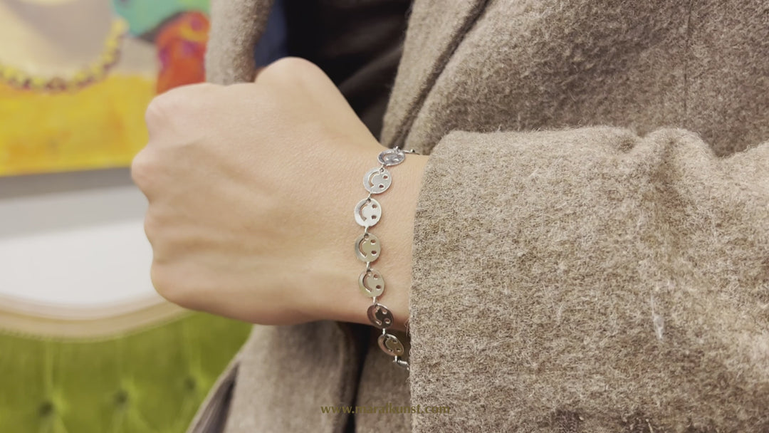 Smiley stainless steel bracelet