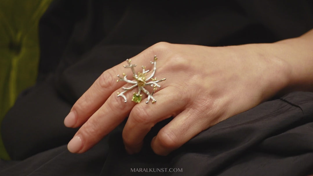 Bird of Renewal Ring – Contemporary Sterling Silver Art Ring