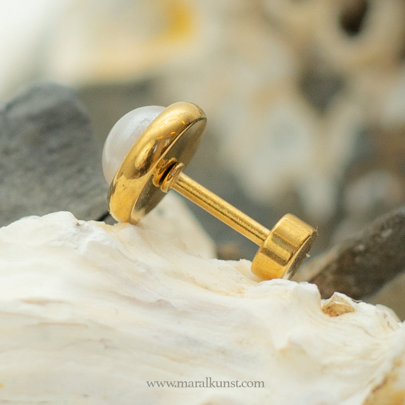 pearl gold plated piercing