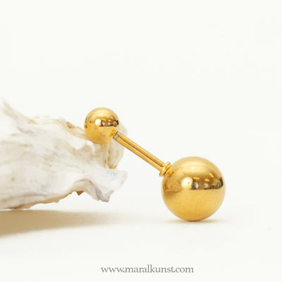 Medium Gold-plated ball piercing