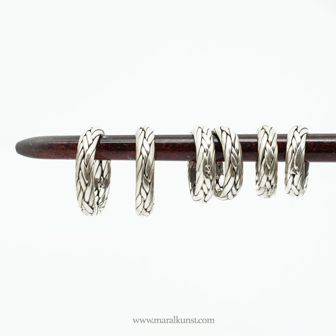 Mexican knitted silver ring