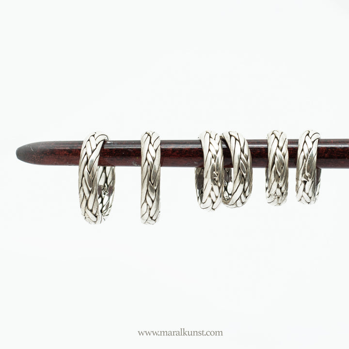 Mexican knitted silver ring