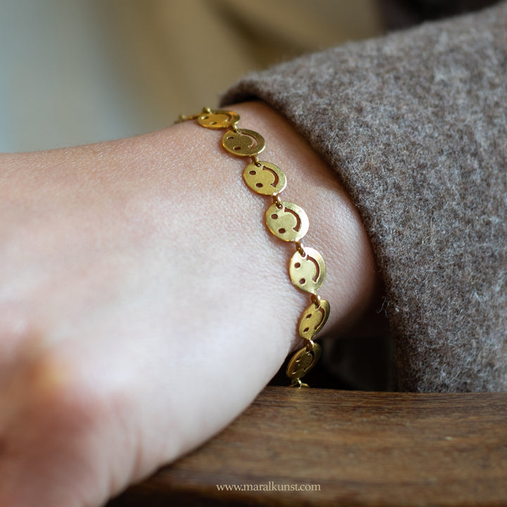 Maral smiley gold-plated steel bracelet