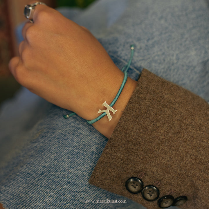 Iranian Handmade letter K 925 Silver Bracelet