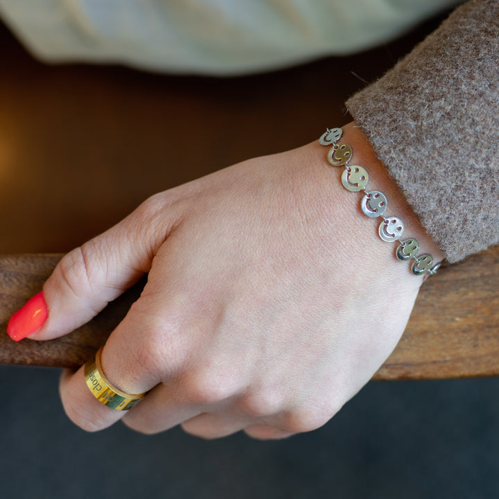 Smiley stainless steel bracelet