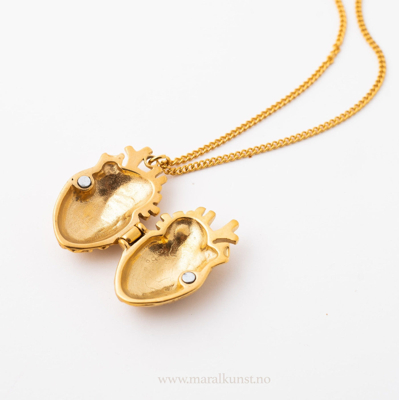 Golden Anatomy Heart Medallion Necklace - Maral Kunst Jewelry