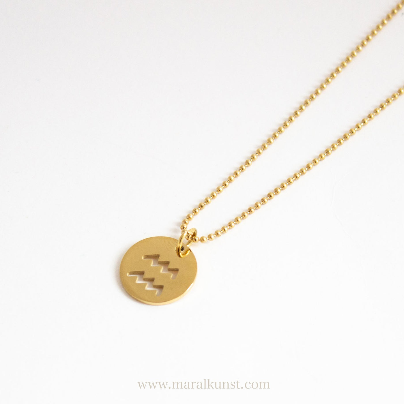 Aquarious Zodiac Sign Necklace - Maral Kunst Jewelry