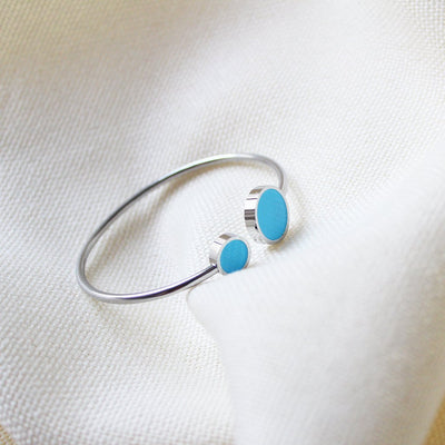 Blue Circle Cuff Bracelet - Maral Kunst Jewelry