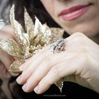 Handmade Bee Parisian Silver Ring - Maral Kunst Jewelry