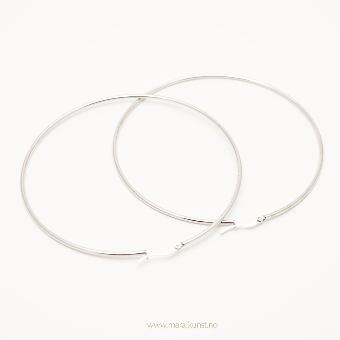 Stainless Steel Big Hoop Earrings - Maral Kunst Jewelry