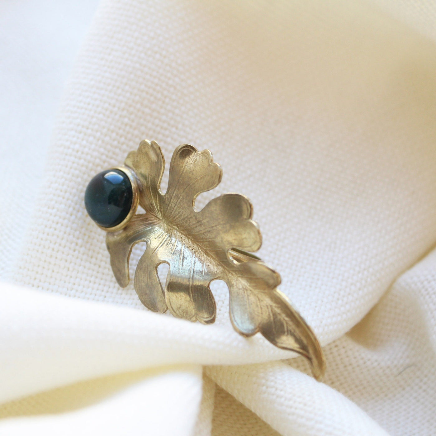 Big Leaf Black Onyx Ring - Maral Kunst Jewelry
