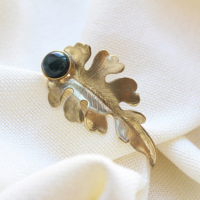 Big Leaf Black Onyx Ring - Maral Kunst Jewelry
