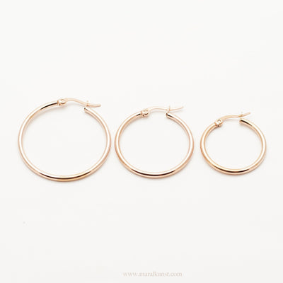 Big Rose Gold Hoop Earrings - Maral Kunst Jewelry