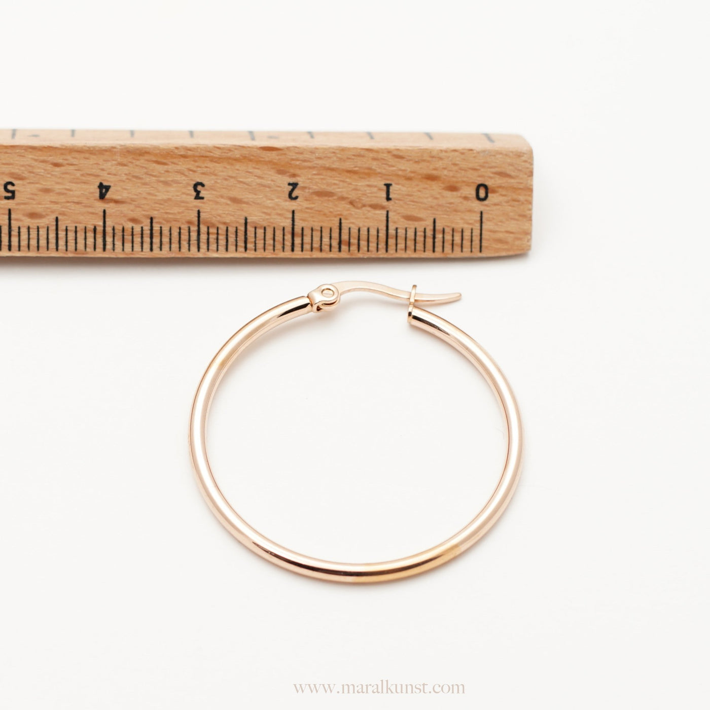 Big Rose Gold Hoop Earrings - Maral Kunst Jewelry