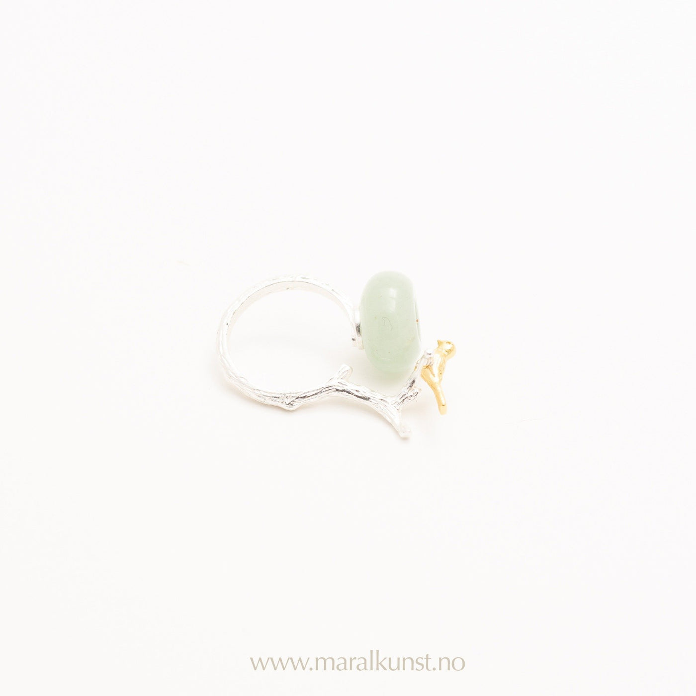 Bird Jade Ring in Silver - Maral Kunst Jewelry