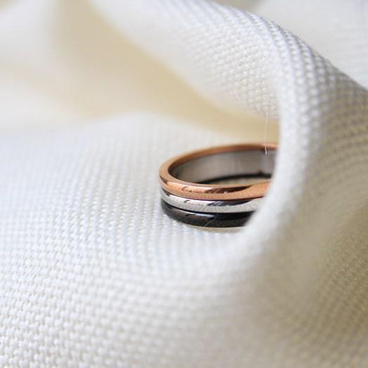 Promise Stack Ring in Mixed Metal - Maral Kunst Jewelry