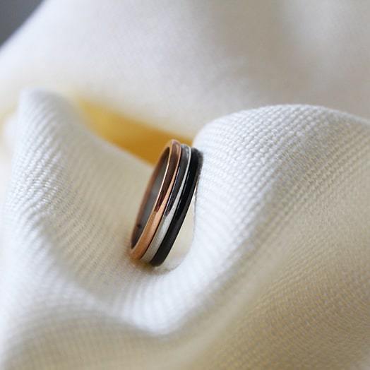 Promise Stack Ring in Mixed Metal - Maral Kunst Jewelry