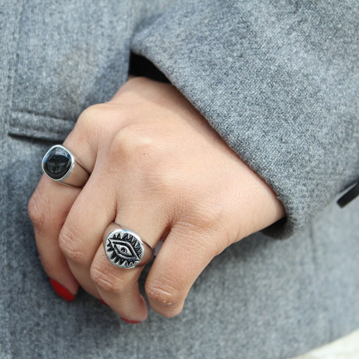Sign Of Time Onyx Signet Ring - Maral Kunst Jewelry