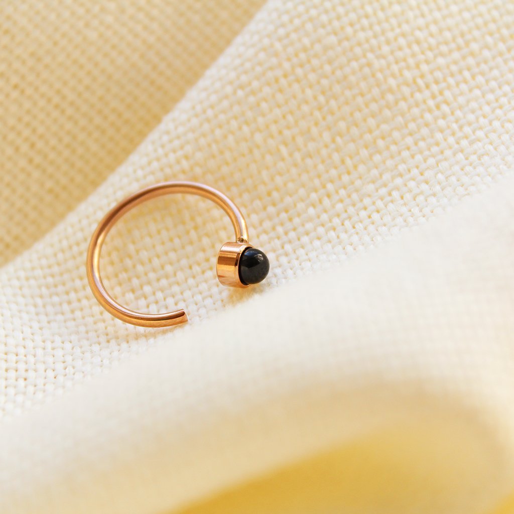Onyx C Stack Ring in Rose Gold - Maral Kunst Jewelry