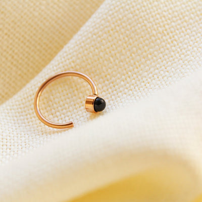 Onyx C Stack Ring in Rose Gold - Maral Kunst Jewelry