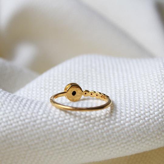 Black Stone Stack Ring in Gold - Maral Kunst Jewelry